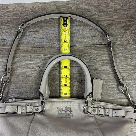 Coach Madison Leather Lindsey Satchel — Pebbled Dove Gray (Style G1120-18609)